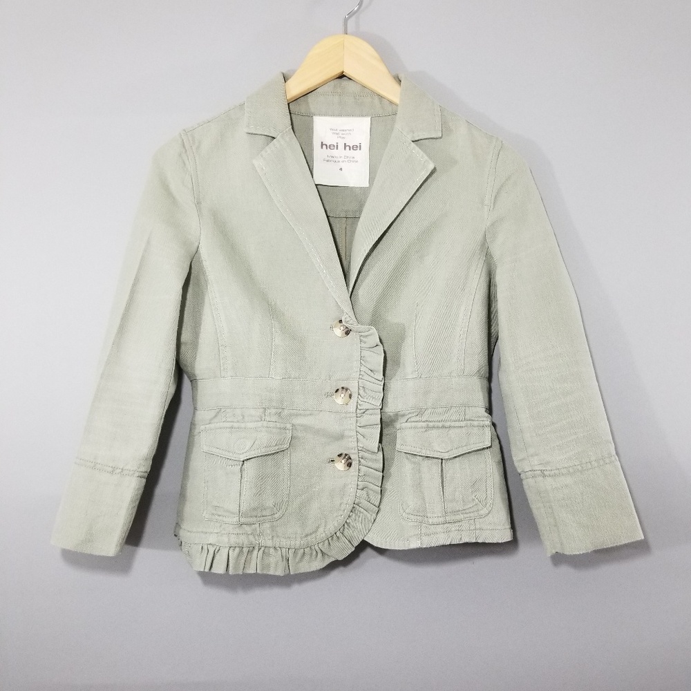 Anthropologie Hei Hei Khaki Green Military Blazer
